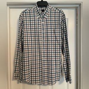 Men’s J. Crew button down plaid long sleeved shirt - Large